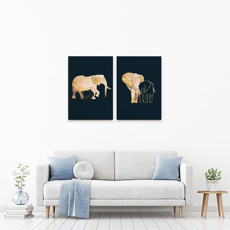 Elephants Embrace Duo Canvas Print wall art product Sarah Manovski
