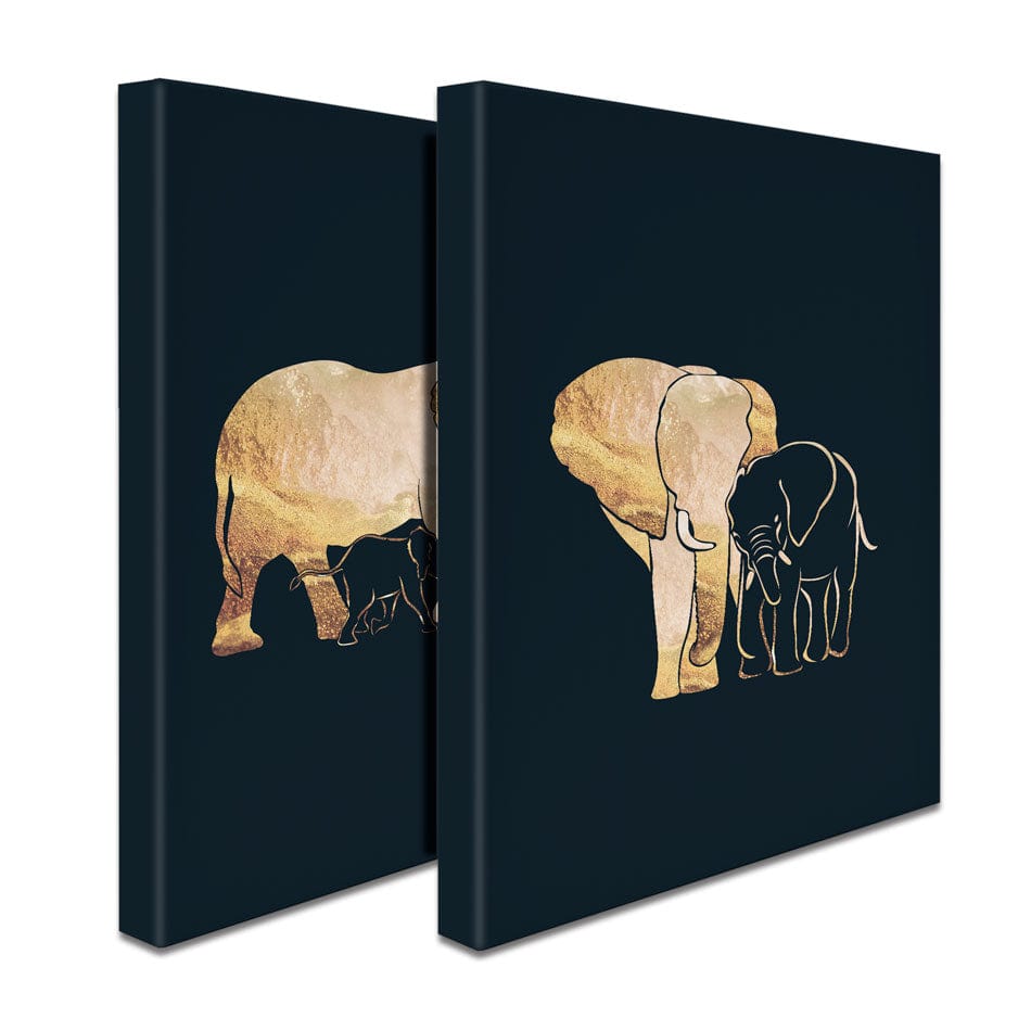 Elephants Embrace Duo Canvas Print wall art product Sarah Manovski