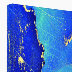 Electric Blue Marble Canvas Print