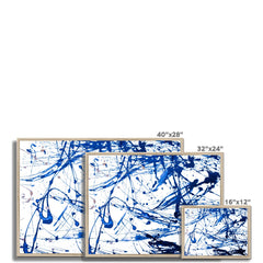 Blue Paint Spatter Framed Print