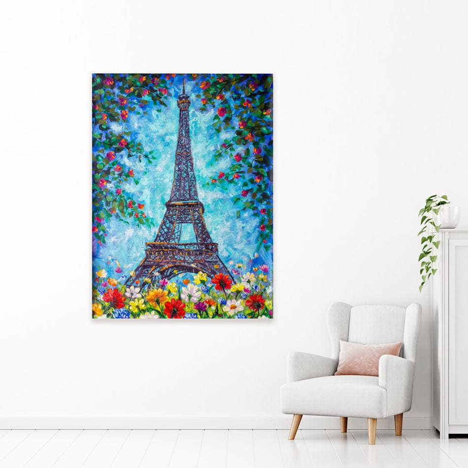 Floral Eiffel Tower Canvas Print wall art product Valery Rybakow / Shutterstock