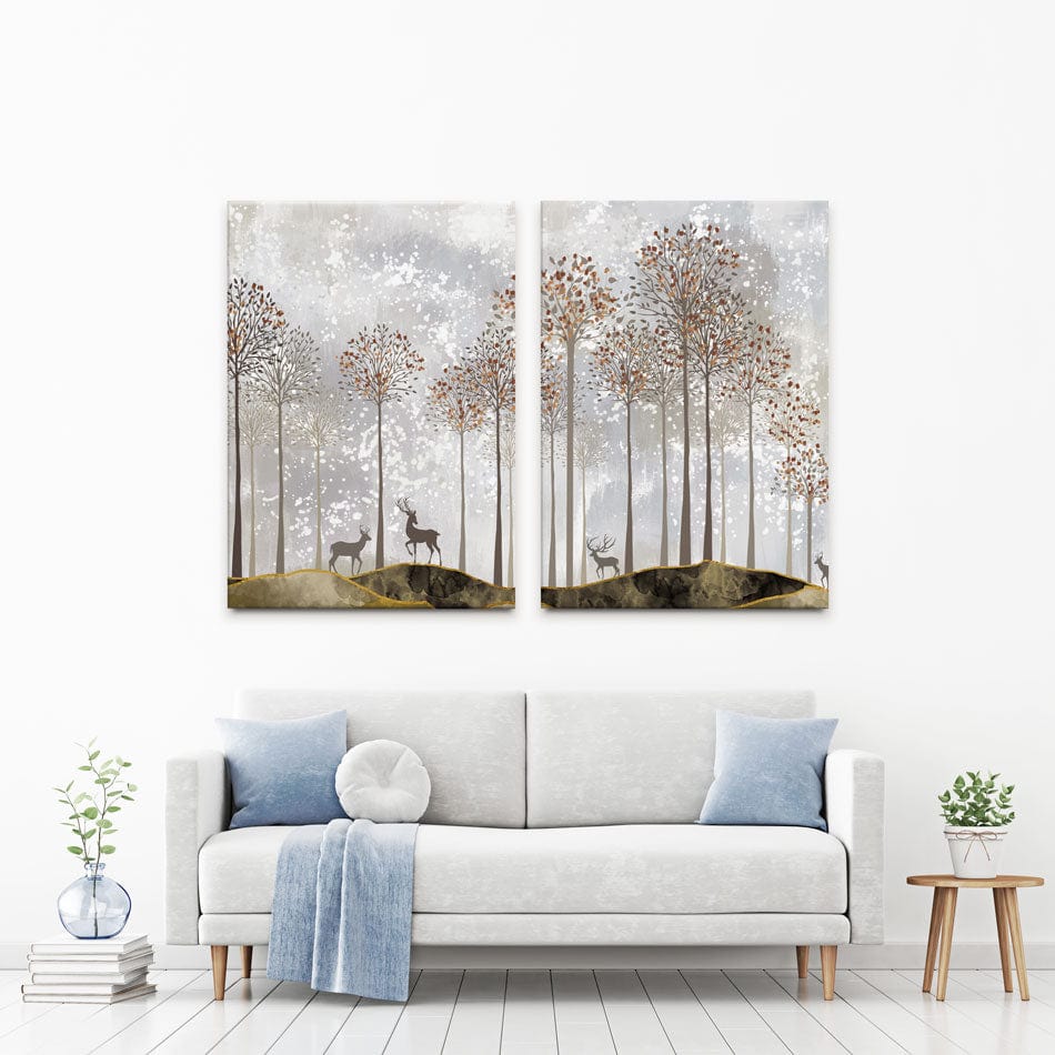 Forest Deer Canvas Print wall art product 3d artwork wallpaper / Shutterstock