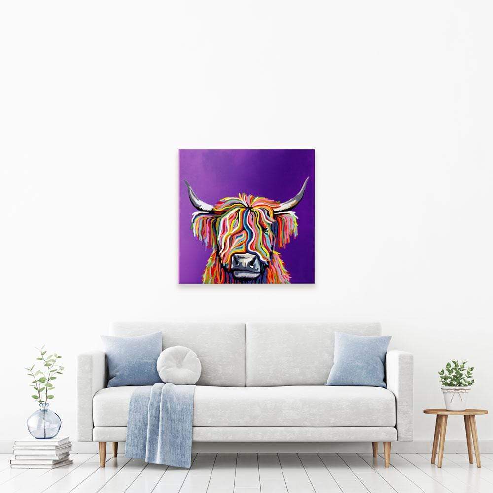 Funky Coloured Cow Canvas Print wall art product Independent