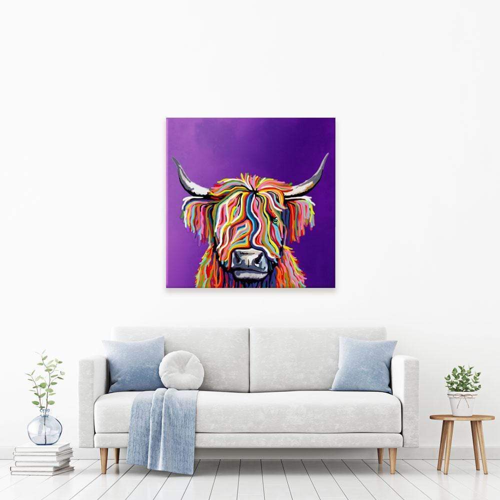 Funky Coloured Cow Canvas Print wall art product Independent