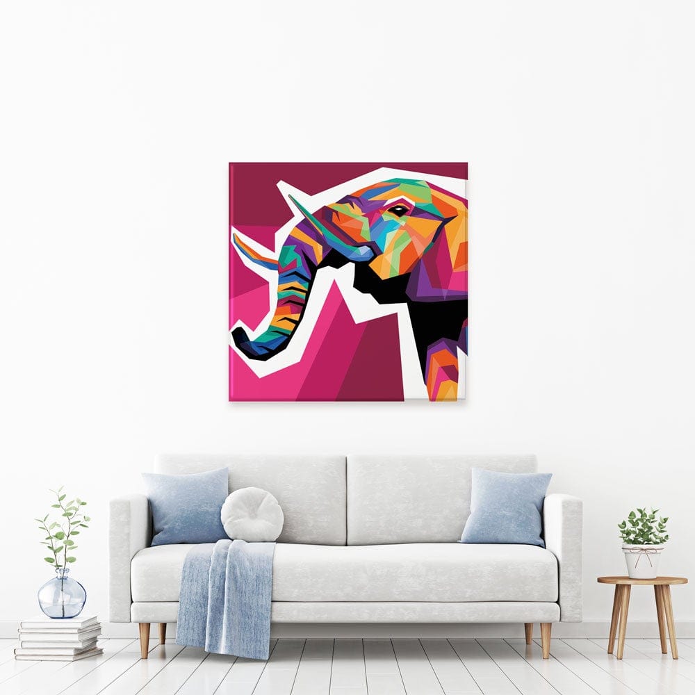 Funky Pop Art Elephant Canvas Print wall art product Zero05Ard / Shutterstock