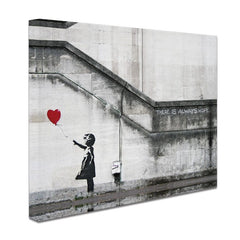 Girl And Heart Balloon Canvas Print