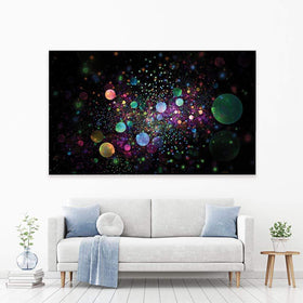 Glowing Rainbow Drops Canvas Print wall art product Klavdiya Krinichnaya / Shutterstock