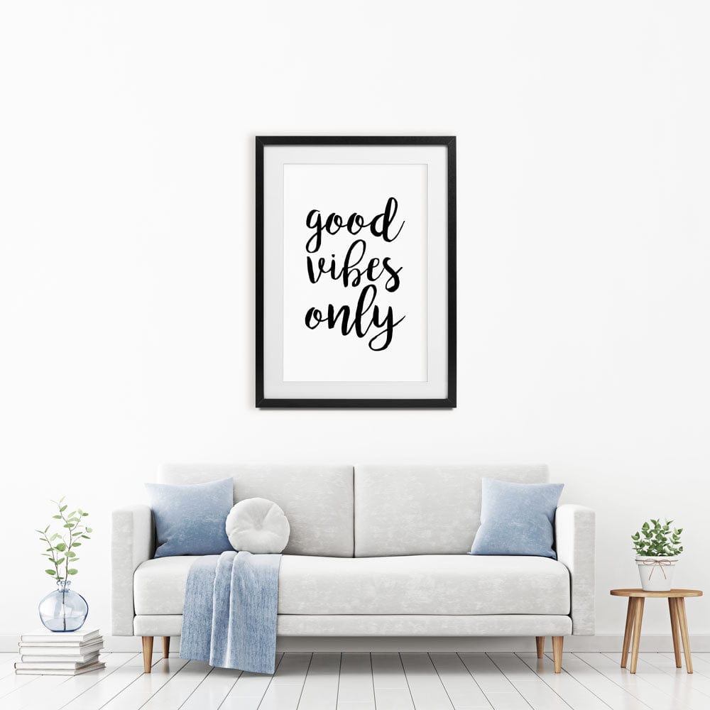Good Vibes Only Framed Art Print wall art product Art Print Shop