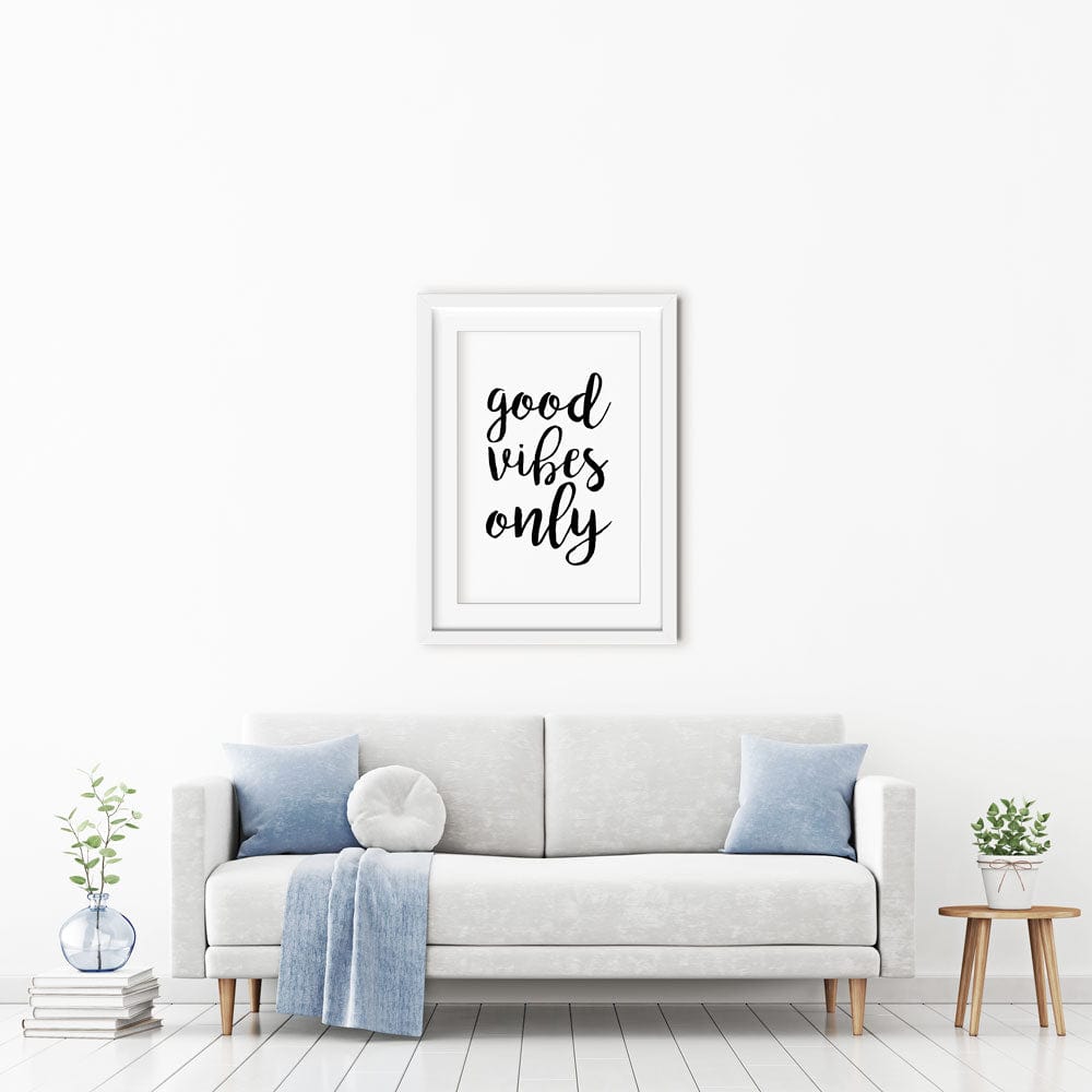 Good Vibes Only Framed Art Print wall art product Art Print Shop