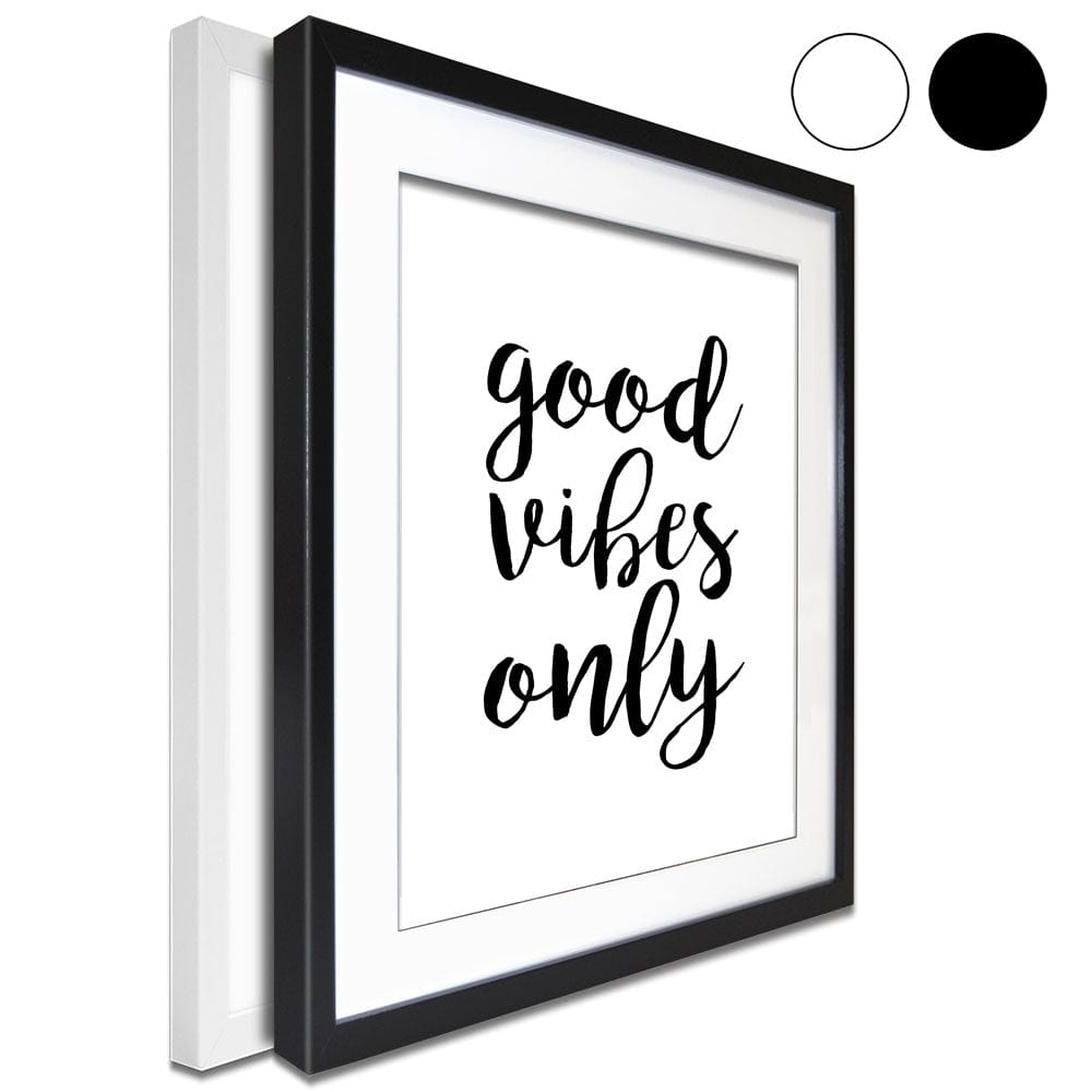 Good Vibes Only Framed Art Print wall art product Art Print Shop