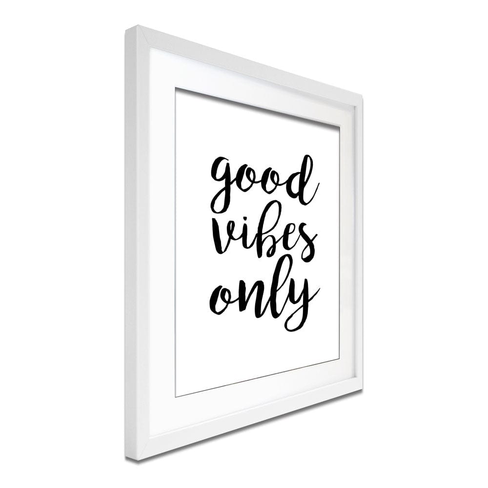 Good Vibes Only Framed Art Print wall art product Art Print Shop