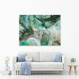 Green Marble Tones Canvas Print