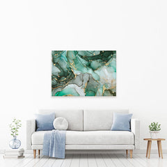 Green Marble Tones Canvas Print