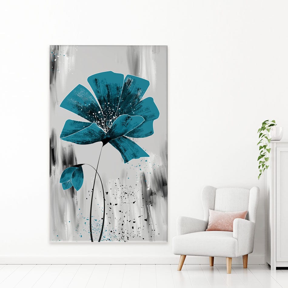 Grey And Blue Floral Canvas Print wall art product taif ahmed / Shutterstock
