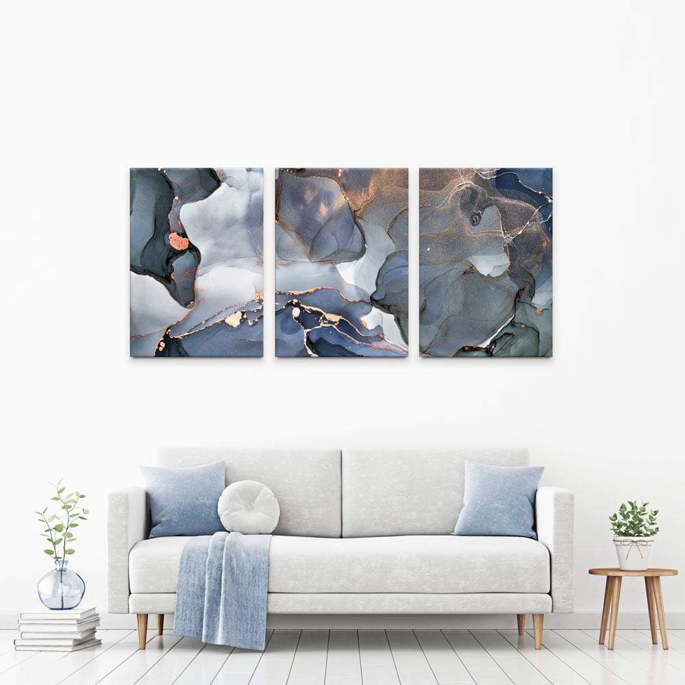 Grey And Blue Marble Trio Canvas Print wall art product djero.adlibeshe yahoo.com / Shutterstock
