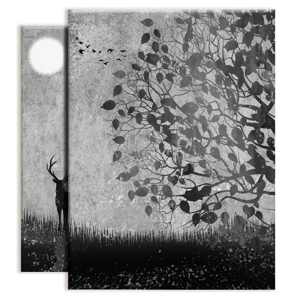 Grey Deer Duo Canvas Print wall art product 3d artwork wallpaper / Shutterstock