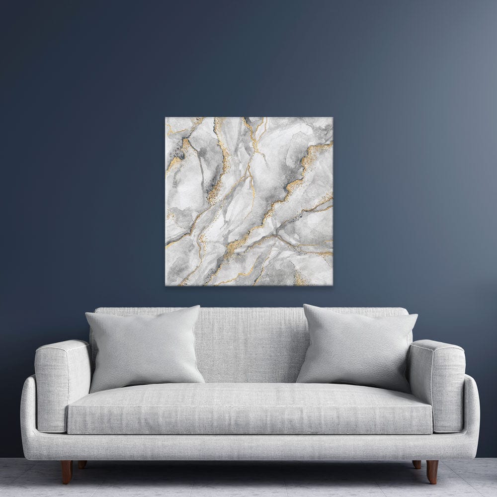 Grey Marble Square Canvas Print wall art product wacomka / Shutterstock