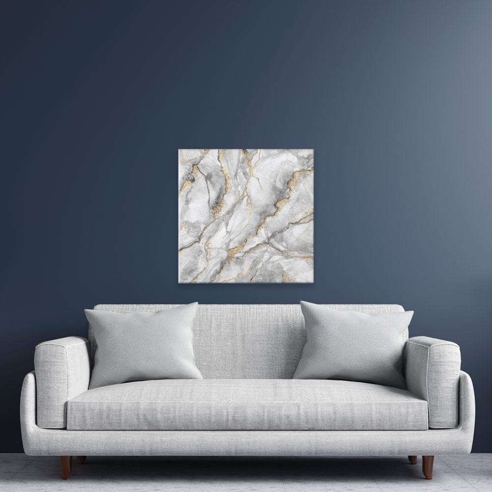 Grey Marble Square Canvas Print wall art product wacomka / Shutterstock