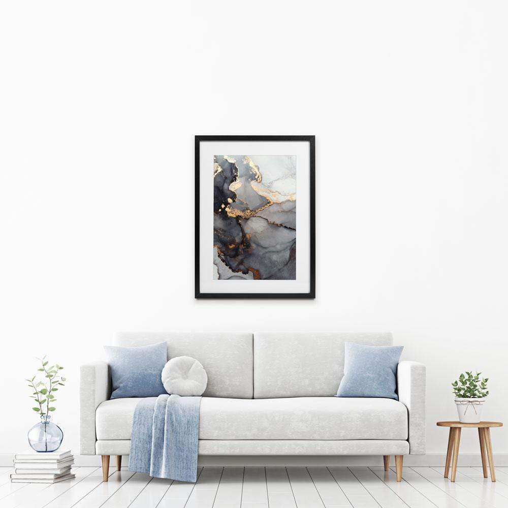 Grey Marble Tones Framed Art Print wall art product coldsun777 / Shutterstock