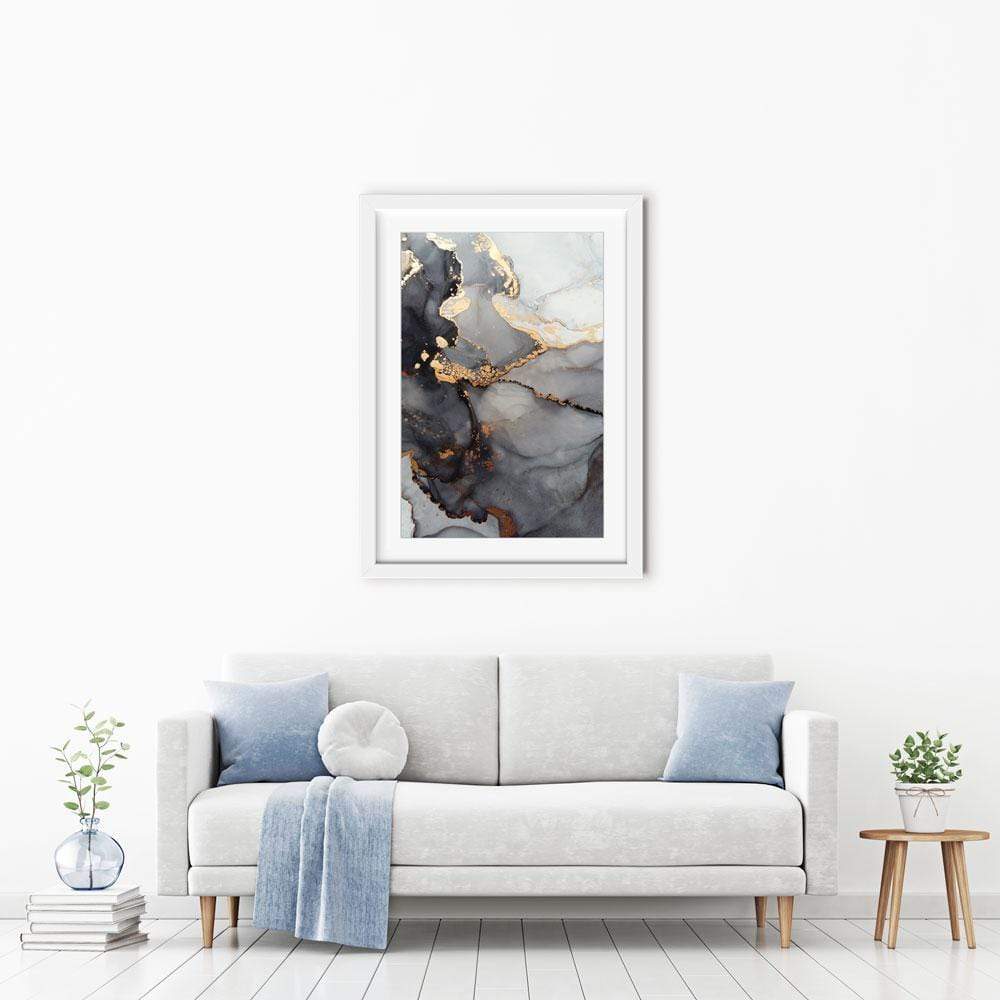 Grey Marble Tones Framed Art Print wall art product coldsun777 / Shutterstock