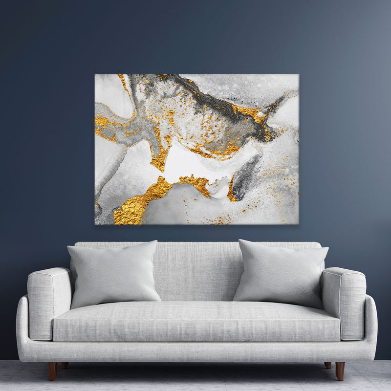 Grey And White Marble Canvas Print