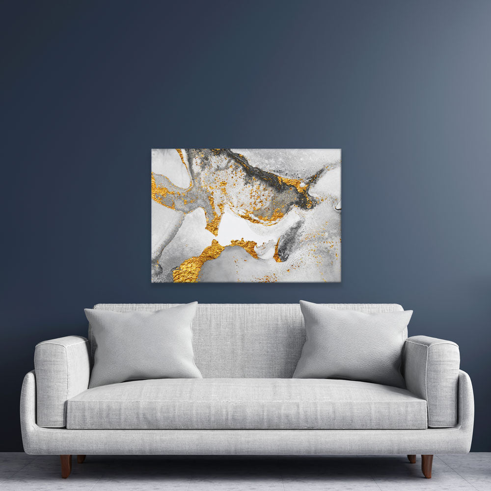 Grey And White Marble Canvas Print