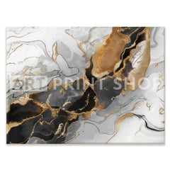 Grey Marble Landscape Canvas Print