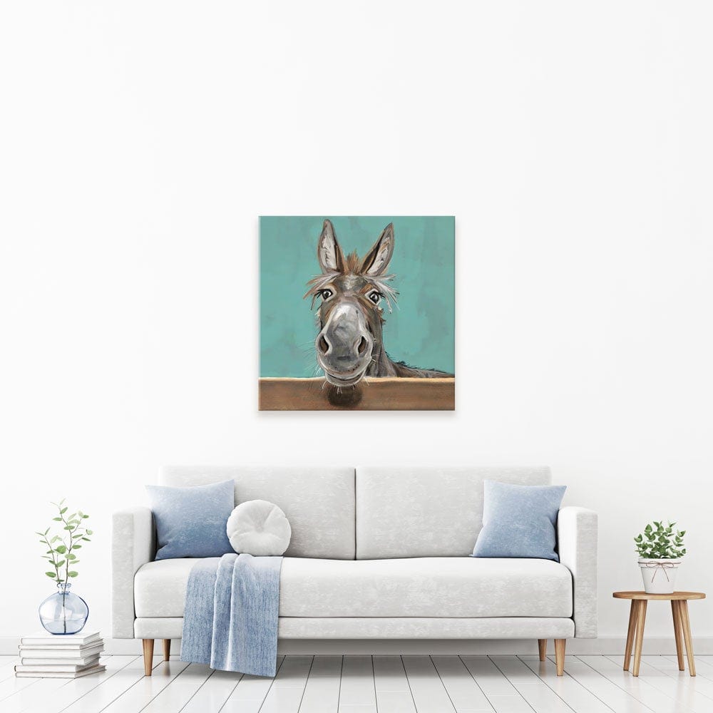 Happy Donkey Square Canvas Print wall art product D MOSCONI / INDEPENDENT