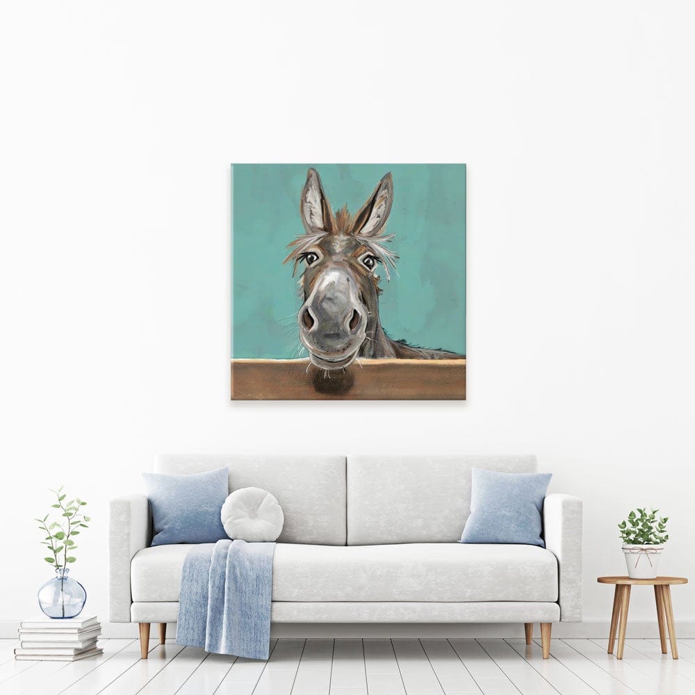 Happy Donkey Square Canvas Print wall art product D MOSCONI / INDEPENDENT