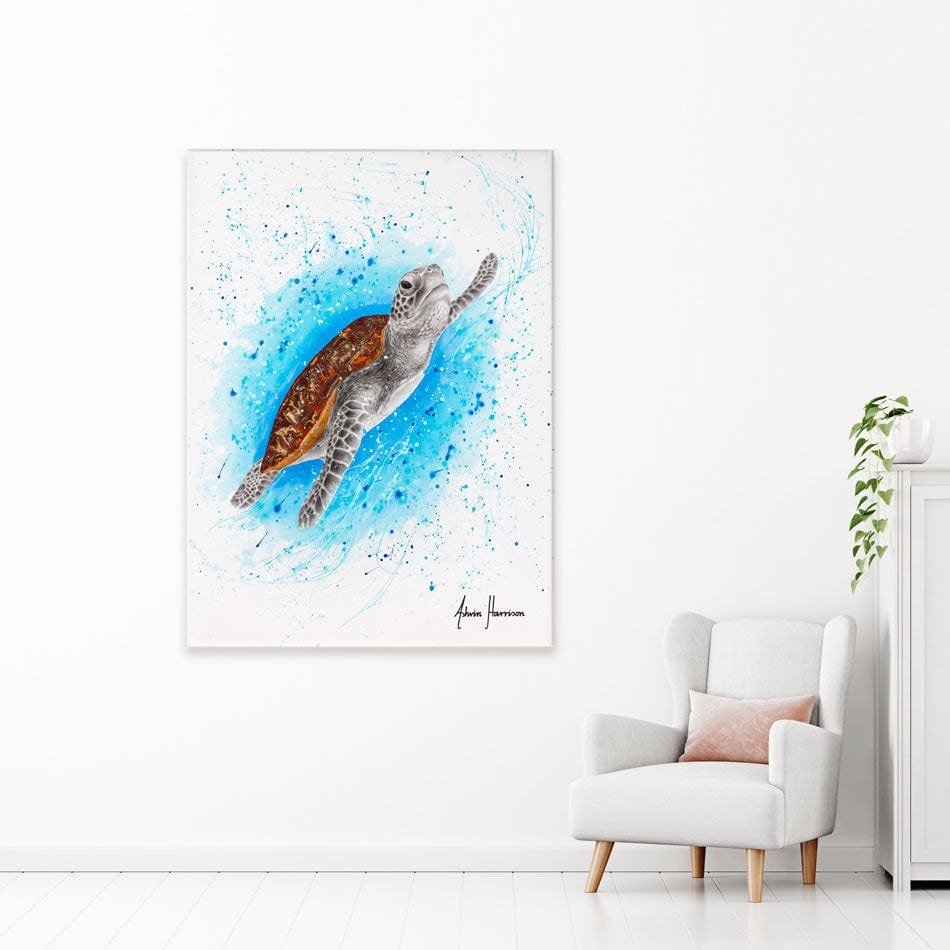 Happy Sea Turtle Canvas Print wall art product Ashvin Harrison
