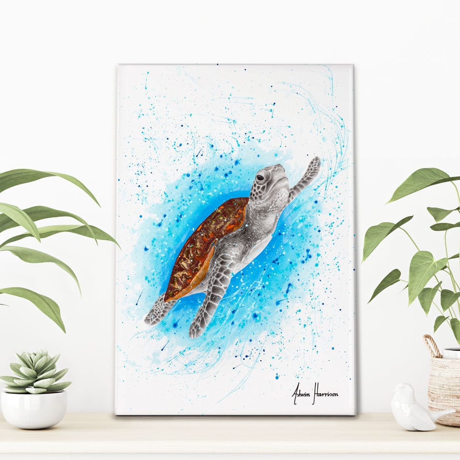 Happy Sea Turtle Canvas Print wall art product Ashvin Harrison