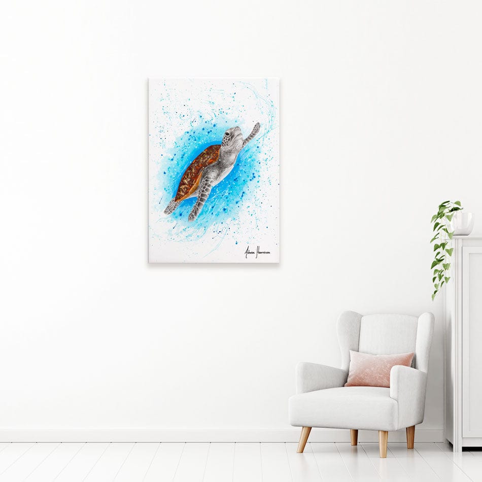 Happy Sea Turtle Canvas Print wall art product Ashvin Harrison