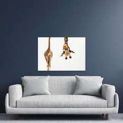 Happy Upside Down Giraffe Canvas Print