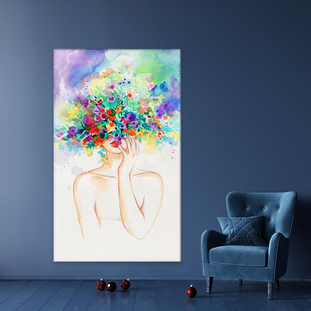 Head Full Of Flowers Canvas Print wall art product Anna Ismagilova / Shutterstock