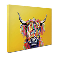 Highland Cow Yellow Canvas Print