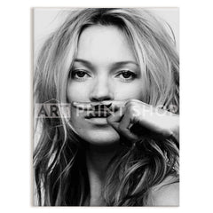 Kate Moss Moustache Life is a Joke Canvas Print