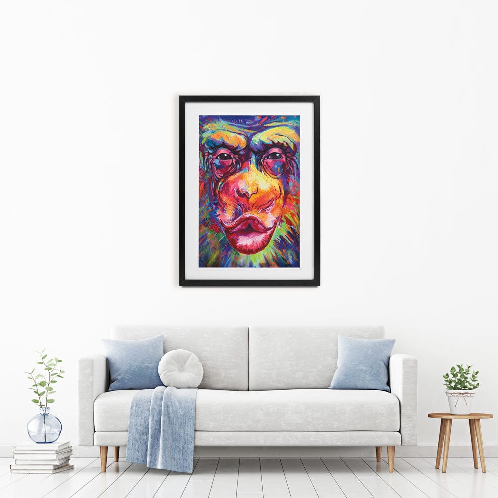 Kissing Monkey Framed Art Print wall art product Limitedart / Shutterstock