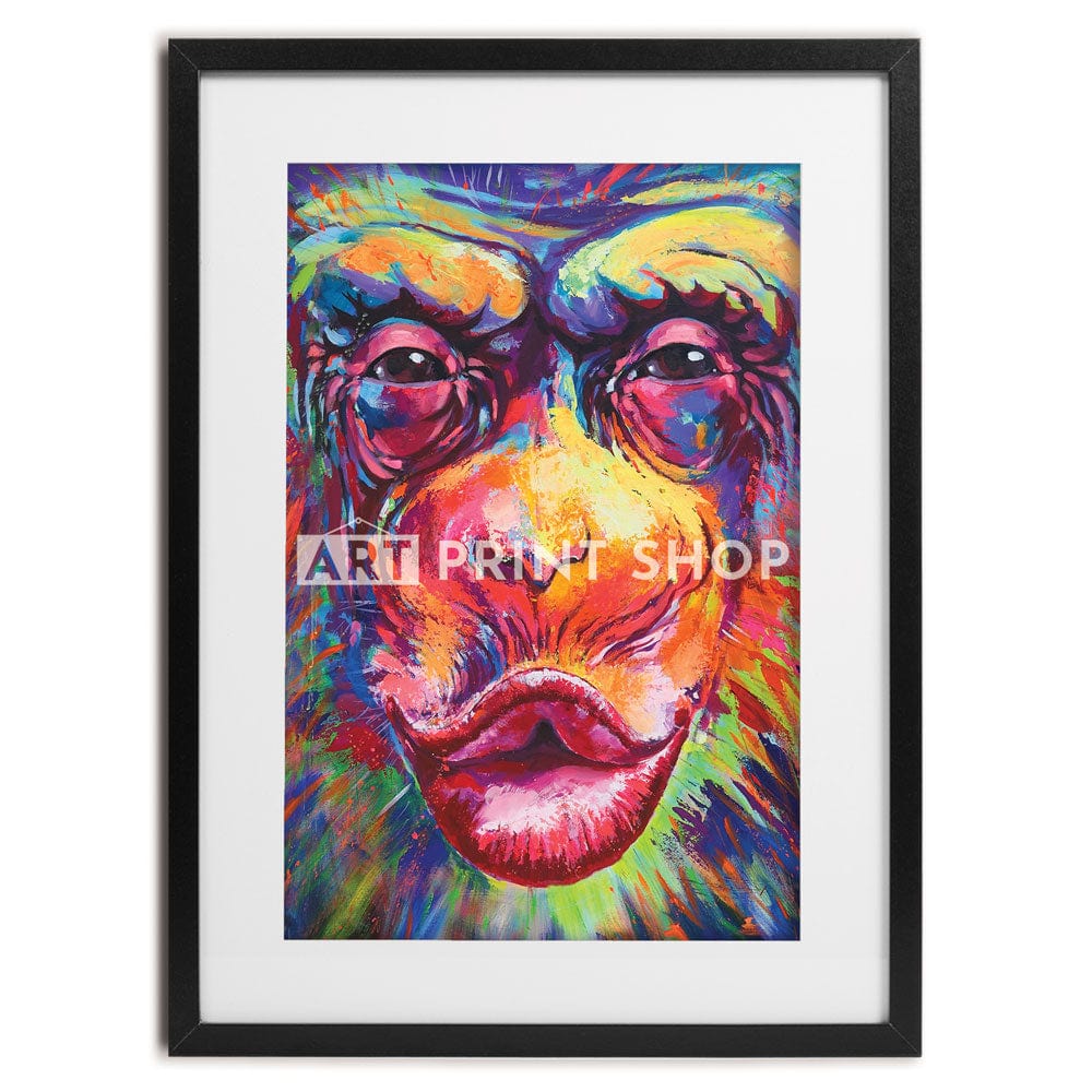 Kissing Monkey Framed Art Print wall art product Limitedart / Shutterstock