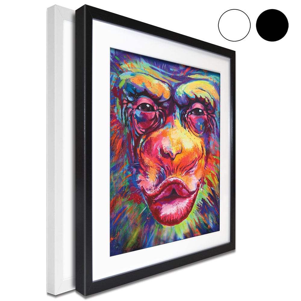 Kissing Monkey Framed Art Print wall art product Limitedart / Shutterstock