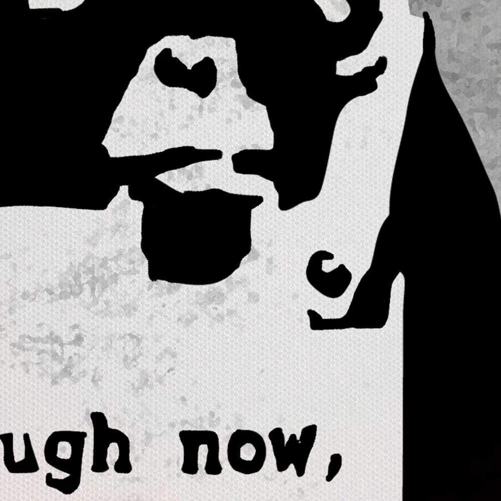 Laugh Now Monkey Canvas Print wall art product Banksy