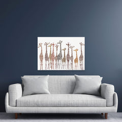 Line Of Giraffes Canvas Print