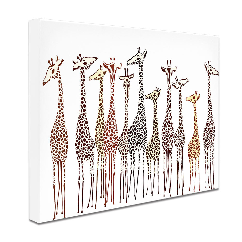 Line Of Giraffes Canvas Print