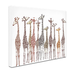 Line Of Giraffes Canvas Print