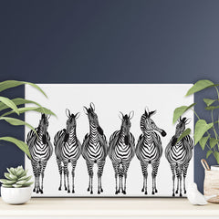 Line Of Zebras Canvas Print