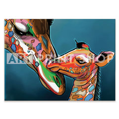 Loving Giraffe And Calf Canvas Print