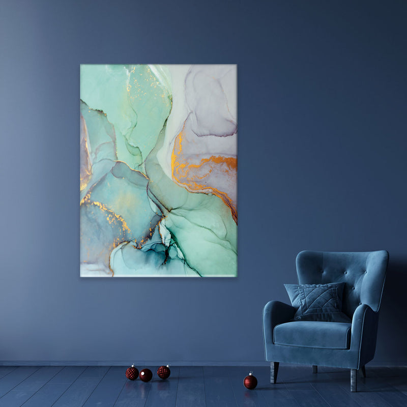 Mint Green Abstract Canvas Print
