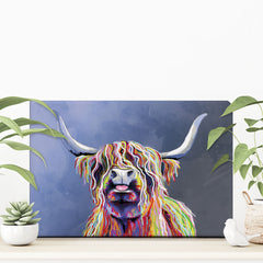 Multicolour Highland Cow Canvas Print