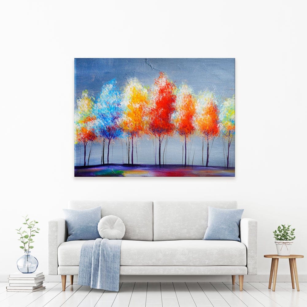 Multicoloured Trees Canvas Print wall art product Valenty / Shutterstock
