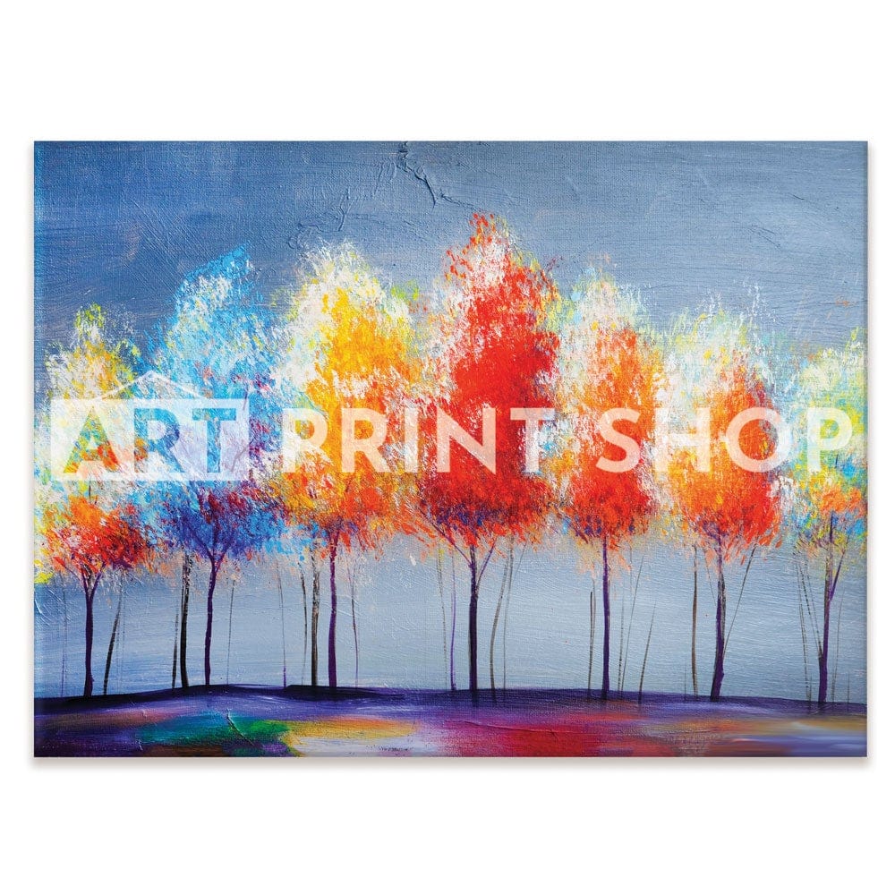 Multicoloured Trees Canvas Print wall art product Valenty / Shutterstock