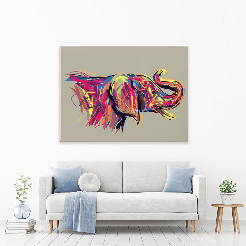 Multicoloured Elephant Canvas Print
